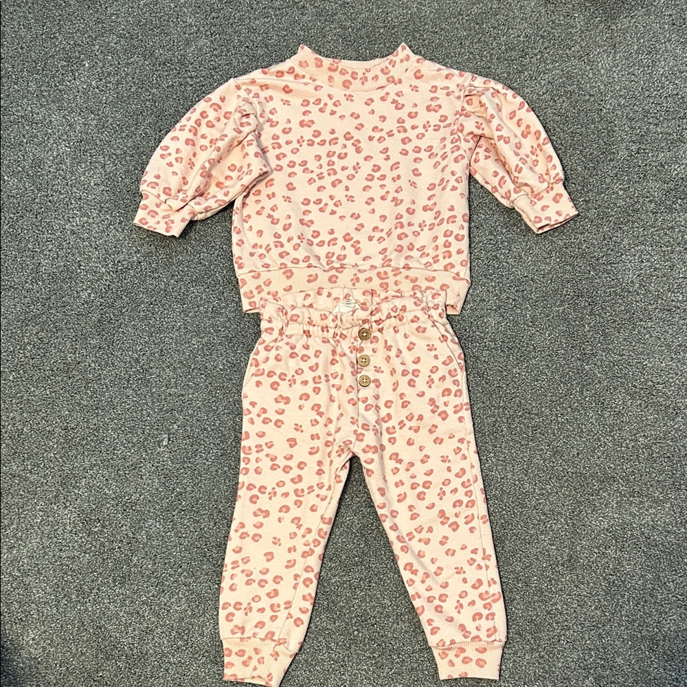 Jessica Simpson Pink Leopard Kids Pajama Set